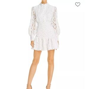 Bardot White Lace Long Sleeve Dress